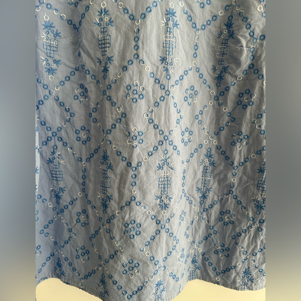 Chicos Embroidered Top Blue Size 4 US 0 Chicos - Picture 4 of 11